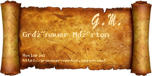 Grünauer Márton névjegykártya